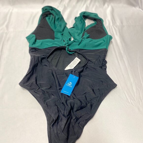 Tidal Glow Green & Black One Piece Swimsuit - Picture 3 of 4